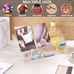 3-уровневый акриловый органайзер для флаконов лака для ногтей с подъемной стойкой&nbsp;ODIS-WH0043-189C
