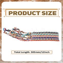 12шт 12-х цветный регулируемый хлопковый шнур плетеный набор браслетов&nbsp;BJEW-LP0002-40