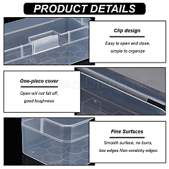 Boîtes de rangement en plastique transparent&nbsp;LS-CON-WH0094-35B