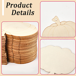 24 шт. подвески из необработанного дерева и пеньковая веревка&nbsp;FIND-WH20020-26C