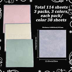 114 pz 3 colori quadrato di carta da regalo in cotone con bouquet di fiori decorazione&nbsp;AJEW-SP0004-29
