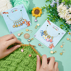 2 набор из 2-х цветочных маркеров для фиксации стежков из полимерной глины и эмали ручной работы&nbsp;HJEW-NB0002-09