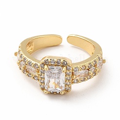 Прямоугольное открытое кольцо-манжета из кубического циркония RJEW-G281-07G