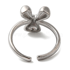 Anello da donna con polsino aperto in ottone con iniziali&nbsp;RJEW-N046-02Y-P