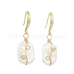 Boucles d'oreilles pendantes baroques en perles keshi naturelles&nbsp;EJEW-JE07064-02