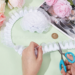 Полиэстеровая двухслойная плиссированная кружевная лента&nbsp;OCOR-WH0097-43B