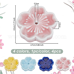 4 Stück 4 Farben Porzellan Sakura Räucherstäbchenhalter Display Dekorationen&nbsp;DJEW-OC0001-51