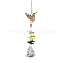 Хрустальные и сплавные стразы подвесные украшения из стальной проволоки&nbsp;HJEW-R050-01KCGP