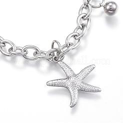 Bracciali con ciondoli in acciaio inossidabile 304 anti-ossidazione&nbsp;BJEW-G544-19P