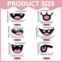 180 pièce 6 styles de bouche de poupée artisanale en feutre&nbsp;DOLL-NB0001-06