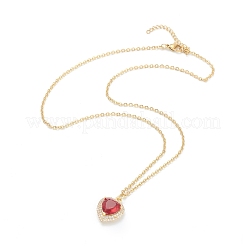 Collana con pendente in ottone con zirconia cubica&nbsp;NJEW-F281-07