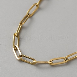 Colliers à chaîne trombone en acier inoxydable 667&nbsp;NJEW-WH0023-74B-G