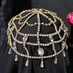 Ободки для волос из сплава со стразами для женщин&nbsp;AJEW-WH20020-241G