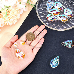 Граненые прозрачные стеклянные подвески в форме капли&nbsp;GLAA-SP0001-19B