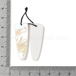 2 pendentif en coquillage blanc naturel.&nbsp;SHEL-A005-02B