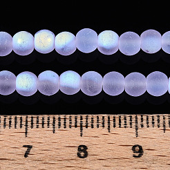 Матовые прозрачные стеклянные бусины&nbsp;GLAA-T032-T4mm-MBB01