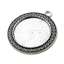 Тибетском стиле сеттинги сплав цинка кулон кабошон&nbsp;LS-TIBEP-M004-08AS-RS