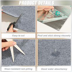 12 шт. квадратная самоклеящаяся полиэфирная ковровая лента&nbsp;DIY-CN0003-45D