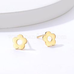 201 серьги-гвоздики из нержавеющей стали в форме цветка&nbsp;DW6550