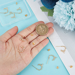 8 шт. серьги-гвоздики из латуни с конским глазом и прозрачным кубическим цирконием&nbsp;KK-UN0001-30