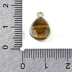 Pendentifs à facettes en oeil de tigre naturel&nbsp;G-U019-05G-11