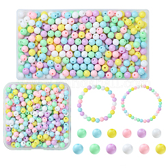 36шт 6 цвета непрозрачные акриловые бусины&nbsp;MACR-YW0003-24A