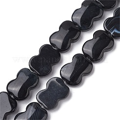 Fili di perline di agata nera naturale tinte e riscaldate&nbsp;G-K359-D05-01