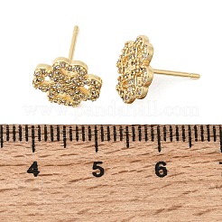 Pendientes de latón con micropavé de circonitas cúbicas transparentes para San Valentín&nbsp;EJEW-C186-22G-02