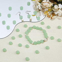 100pcs perles de verre transparentes peintes à la bombe&nbsp;GLAA-DC0001-61B