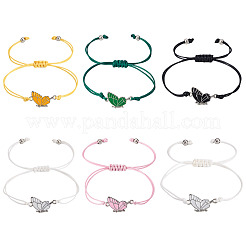 3 комплект из 6 шт. 3 стилей браслетов из сплава и эмали&nbsp;BJEW-TA0001-22