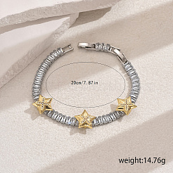 Messing-Gliederarmbänder mit Mikropflaster und klaren Zirkonia für Damen&nbsp;MW2508-2