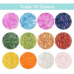 12 стили смешанного стиля стеклянные круглые бусины-стекляшки&nbsp;GLAA-YW0004-94