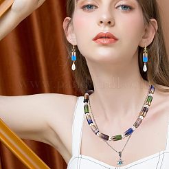 5 нить 5 цвета полугальванизированные стеклянные бусины&nbsp;EGLA-NB0001-18