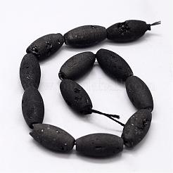 Гальванизированные природные друзы геоде и окрашенные нитки агата&nbsp;G-N0169-002B