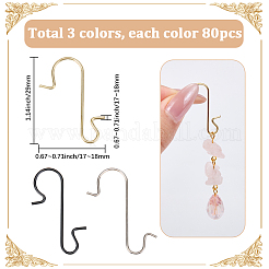 240 шт. 3-х цветные крючки из нержавеющей стали S-образной формы&nbsp;AJEW-SC0003-69