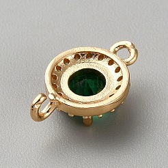 Подвески-коннекторы из латуни с покрытием из светлого золота и фианитами&nbsp;KK-CJC0001-41KCG-07