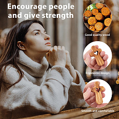 5 шт. деревянный крест с сердечками&nbsp;AJEW-DC0003-55