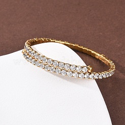 Женские браслеты-манжеты из нержавеющей стали 304 с микропаве из кубических цирконий&nbsp;BJEW-K293-04B-G