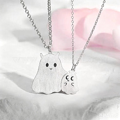 Ensembles de colliers pour couples avec pendentif fantôme en alliage pour Halloween&nbsp;WGE9DE0-01