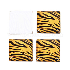 Мозаика печатных стекло квадратных кабошоны&nbsp;GGLA-N001-10mm-G