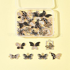 28шт 6 стиля подвески из сплава со стразами&nbsp;ENAM-FS0002-67