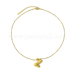 Collana con ciondolo in acciaio inossidabile 304 con lettera iniziale placcata ionica (ip)&nbsp;NJEW-R265-05G-Z