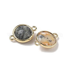 Латунный паве натуральный желтый опал граненый плоский круглый соединительный элемент подвески&nbsp;G-U028-04G-11