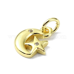 Подвески из латуни с микро-паве на тему луны&nbsp;KK-H475-57G-05