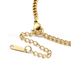 Borla de rhinestone de cristal con collar colgante de columna hueca&nbsp;NJEW-G085-07G