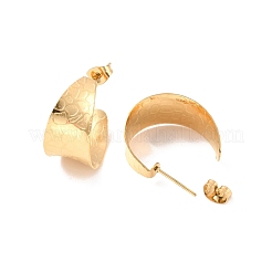 Pendientes gruesos en forma de C de acero inoxidable 304 con revestimiento iónico (IP)&nbsp;EJEW-P198-07G