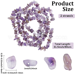 2 нити бусин из натурального аметиста&nbsp;G-PA0001-57