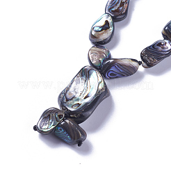 Collane con conchiglia abalone naturale / paua conchiglia&nbsp;NJEW-F255-01