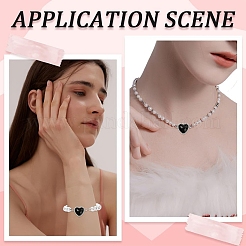 6 шт. экологически чистые сплавные стеклянные подвески-сердечки&nbsp;GLAA-YW0005-10