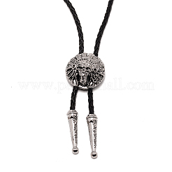 Плоское круглое ожерелье с египетским фараоном Лария для мужчин и женщин&nbsp;LS-NJEW-WH0011-06AS